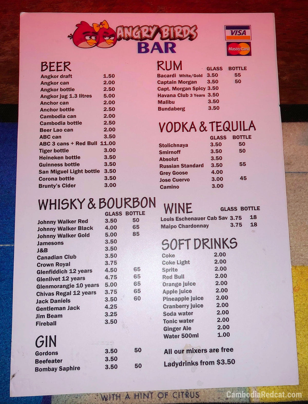 Phnom Penh Girly Bar Prices