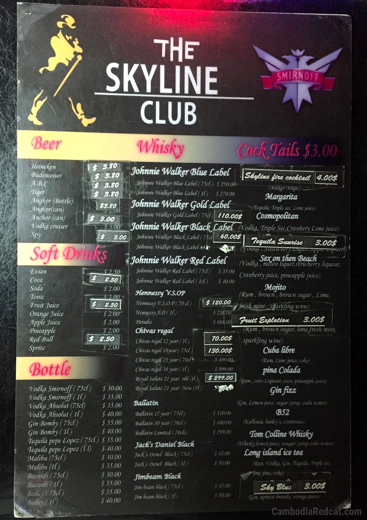 Sihanoukville Night Club Drink Prices 3